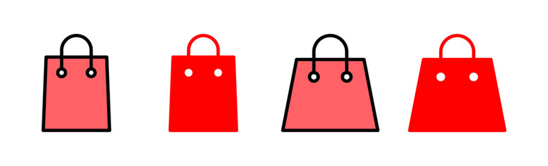 Shopping bag icon set illustration. shopping sign and symbol