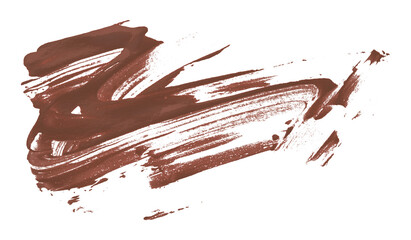 Shiny brown brush watercolor painting isolated on transparent background. watercolor png