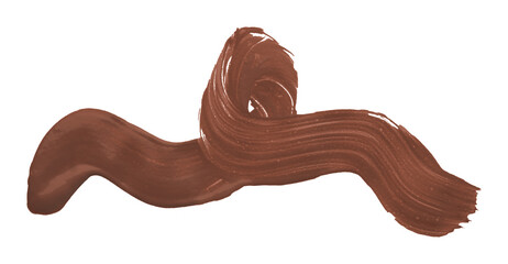 Shiny brown brush watercolor painting isolated on transparent background. watercolor png