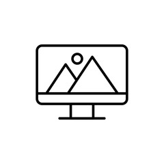 Wallpaper monitor outline icons, minimalist vector illustration ,simple transparent graphic element .Isolated on white background