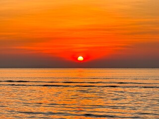 Beautiful cloudscape over the sea, sunrise shot
