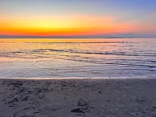 Beautiful cloudscape over the sea, sunrise shot
