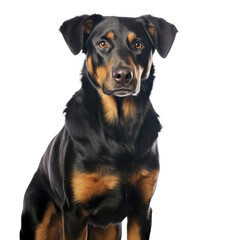 Beauceron dog, on transparent background.