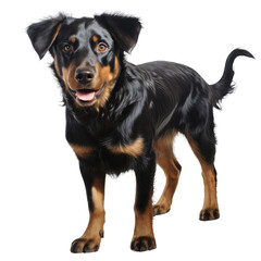 Beauceron dog, on transparent background.