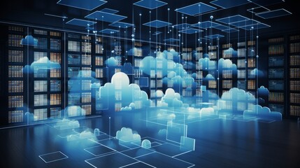 Cloud data storage database cloud computing concept and idea