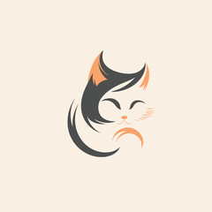 Naklejka premium Cat logo design vector template. Cat icon design. Animal icon.