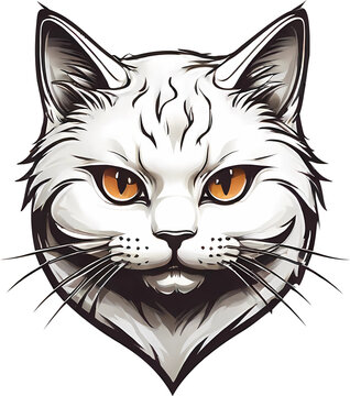 cat illustration, design for logo, t-shirt, sticker. ai generative images