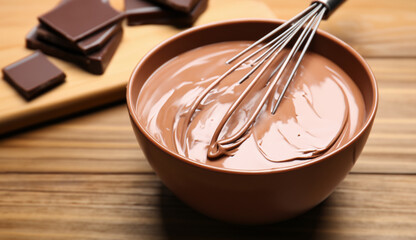 chocolate mousse in a bowl - obrazy, fototapety, plakaty