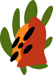 Orange Organic Abstract Boho Graphic Element