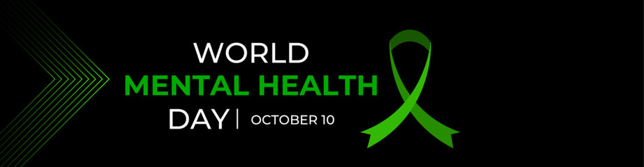 Fototapeta premium World Mental Health Day vector. Mental health background. Mental Health Day Poster, October 10. Important day Health awareness concept for banner, cover, flyer design. Vector illustration