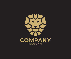 Lion logo design. Lion head shiel logo template