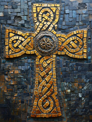 celtic cross - mosaic
