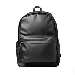 Realistic photo of a black school backpack to be used as a mockup on isolate transparency background, PNG