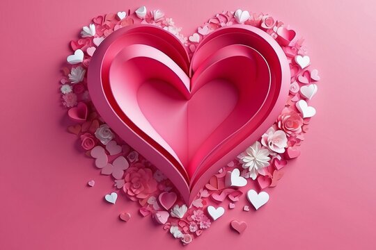 beautiful images Pink 3D element heart wallpaper