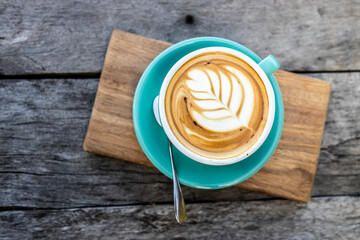 Cup of coffee with beautiful Latte art