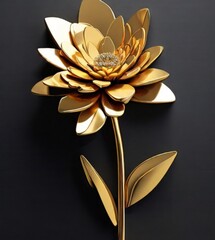 3d gold flower 