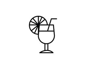 Cocktail drink icon vector symbol design illustration isolated