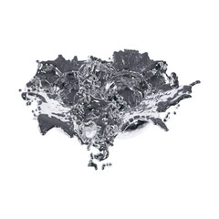 futuristic chrome liquid Abstract metallic shape 3d render