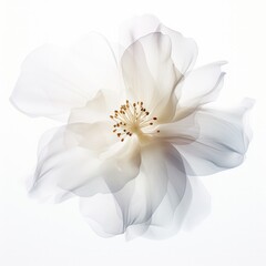 Transparent flower on a white background