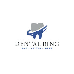 Dental ring logo vector illustration.