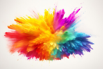 Explosion of vivid colored powder against a dark background. The vibrant burst is AI Generative.