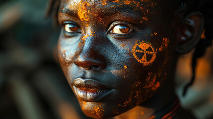Image of African symbols on beautiful