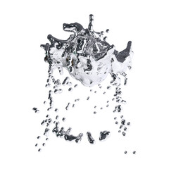 futuristic chrome liquid Abstract metallic shape 3d render