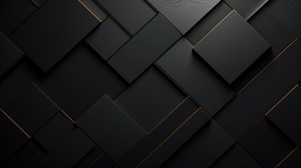 Black or dark grey 3d geometric shape texture design background. Generate AI image - obrazy, fototapety, plakaty
