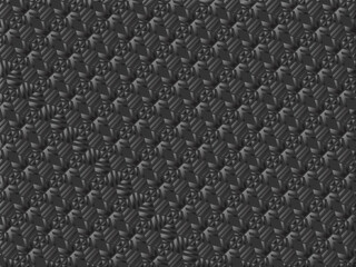Black metal texture steel background hexagon pattern. Perforated metal sheet.