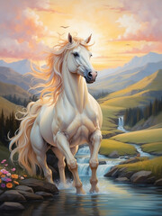 horse in the mountains