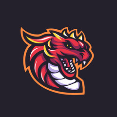 Dragon head esport gaming logo