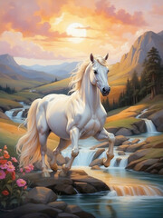 horse in the mountains