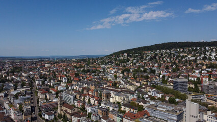 Fototapeta na wymiar view of the city of Lausanne in Switzerland