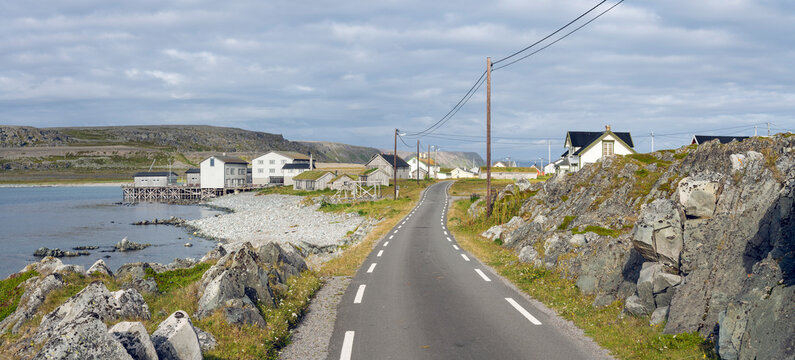 The village of Hamningberg at the end of the Norwegian Scenic Route Varanger