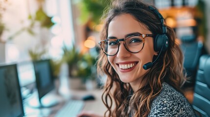 Happy woman, call center and portrait smile for customer service, support or telemarketing at the office. 