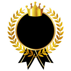 王冠　メダル　ローレル　金　アイコン
