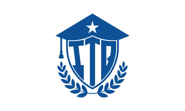 ITQ three letter iconic academic logo design vector template. monogram, abstract, school, college, university, graduation cap symbol logo, shield, model, institute, educational, coaching canter, tech