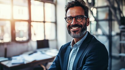 Fototapeta premium portrait of a smiling businessman in an office 