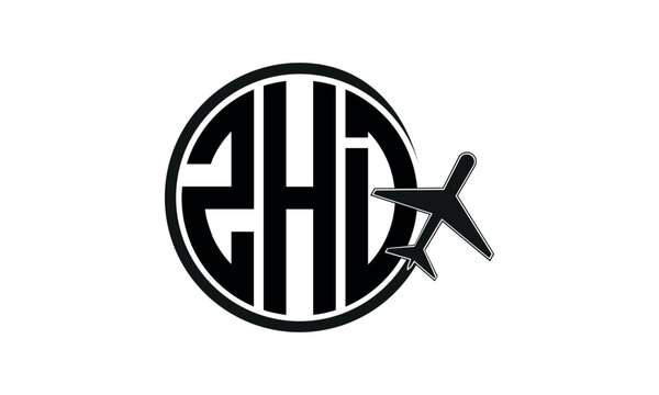 ZHD three initial letter circle tour & travel agency logo design vector template. hajj Umrah agency, abstract, wordmark, business, monogram, minimalist, brand, company, flat, tourism agency, tourist