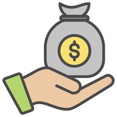 Income Outline Color Icon