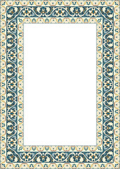 Decorative pattern frame with floral ornaments for cards and invitations
