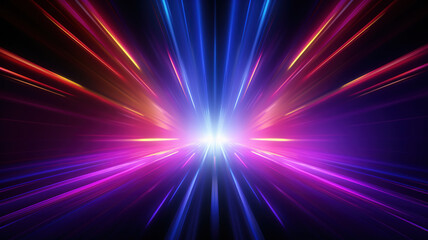 3D Render Abstract Background With Colorful Spectrum, Neon Lights Concept, Generative Ai