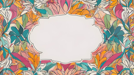 Floral design template with copyspace. Abstract modern floral background design template. AI generated image
