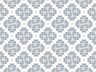 Flower geometric pattern. Seamless vector background. White and gray ornament. Ornament for fabric, wallpaper, packaging. Decorative print.