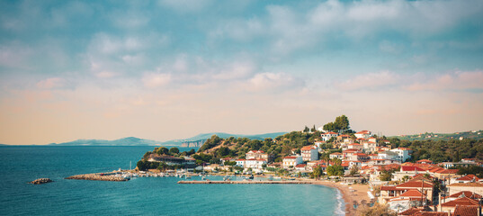 Traditional greece village on the coast