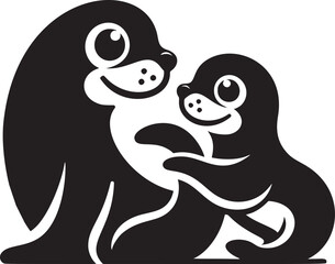 Mother and Child Otters