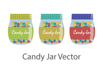 candy jar design vector flat isolated illustration