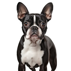 Boston terrier dog, on transparent background.