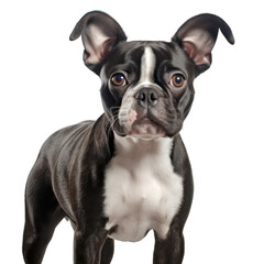 Boston terrier dog, on transparent background.