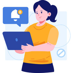 Empty Notification Character Illustration